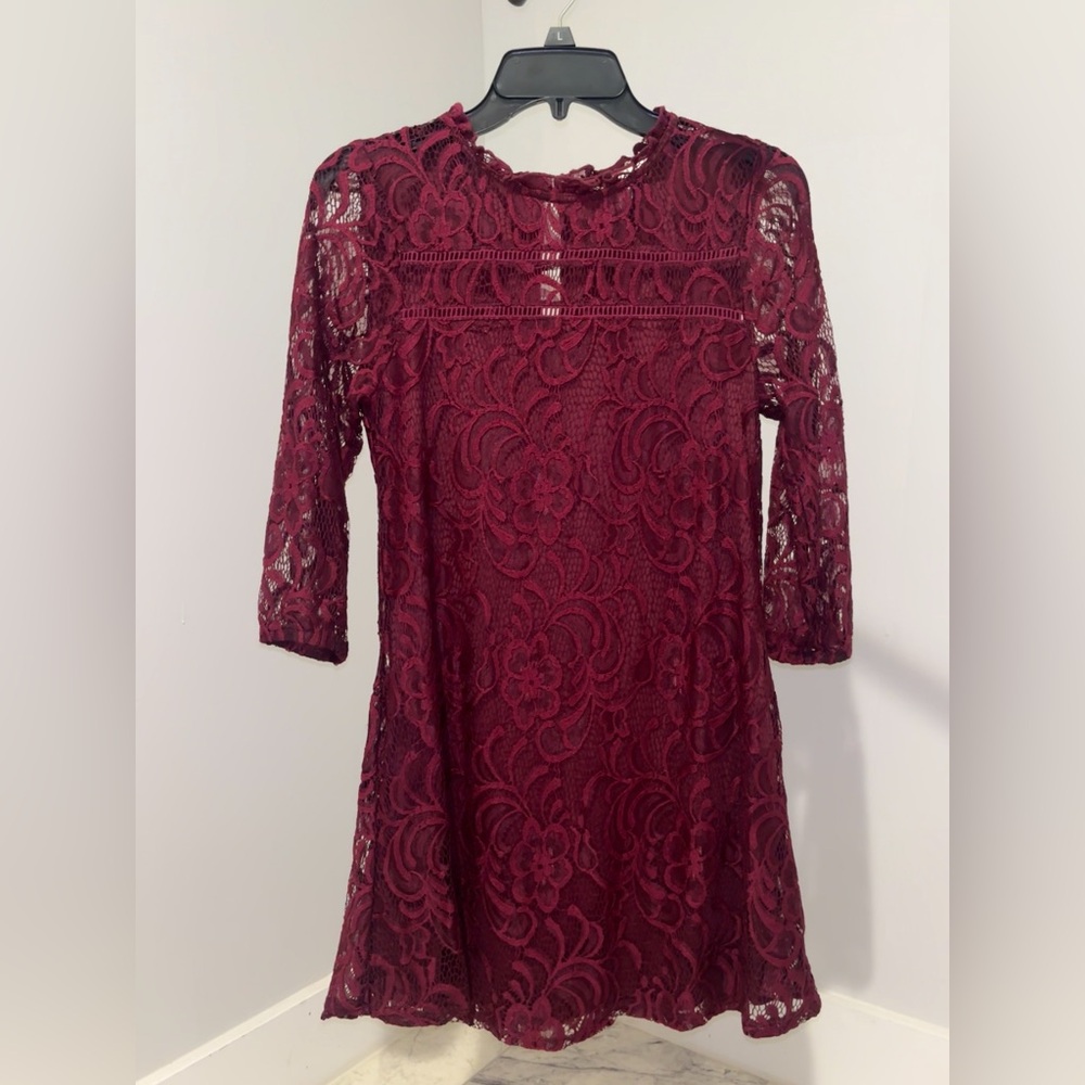 Speechless Burgundy Lace Dress